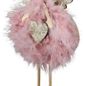 dekojohnson Engelfigur »Deko-Engel Weihnachtsengel mit Herz rosa gold 24cm«