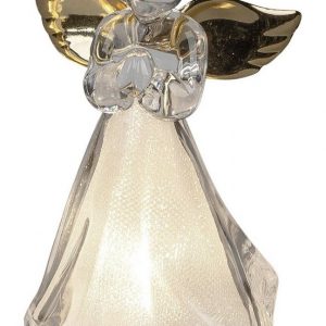 dekojohnson Engelfigur »LED Weihnachtsengel Acryl-Figur 11cm klar gold«