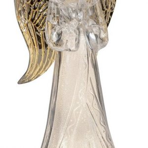 dekojohnson Engelfigur »LED Weihnachtsengel Acryl-Figur 22cm klar gold«