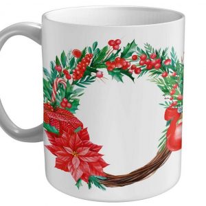 DesFoli Tasse »Weihnachtskranz Weihnachten Fest T4070«, Keramik