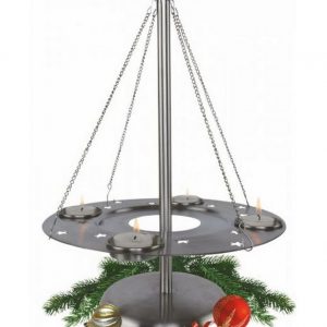 dynamic24 Adventskranz, Edelstahl Adventskranz Kerzenhalter Teelichthalter Kranz Weihnachten Deko