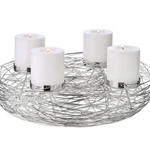 EDZARD Adventskranz »Laval«, (42 cm) Kerzenhalter für Stumpenkerzen, Weihnachtsdeko für 4 Kerzen á Ø 6 cm, Kerzenkranz als Tischdeko mit…