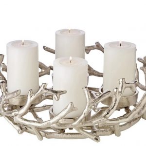 EDZARD Adventskranz »Porus M«, (30 cm) Kerzenhalter für Stumpenkerzen, Weihnachtsdeko für 4 Kerzen á Ø 6 cm, Kerzenkranz als Tischdeko mit…