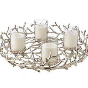 EDZARD Adventskranz »Porus XL«, (58 cm) Kerzenhalter für Stumpenkerzen, Weihnachtsdeko für 4 Kerzen á Ø 8 cm, Kerzenkranz als Tischdeko mit…