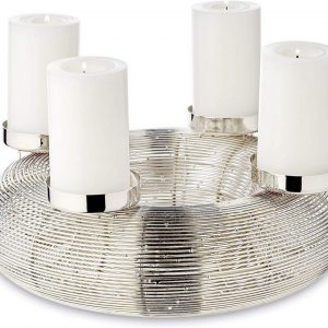 EDZARD Adventskranz »Verona«, (30 cm) Kerzenhalter für Stumpenkerzen, Weihnachtsdeko für 4 Kerzen á Ø 6 cm, Kerzenkranz als Tischdeko mit…