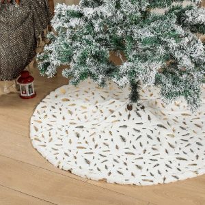 ELIAUK Christbaumschmuck »Weihnachtsbaum Rock Weihnachtsbaumdecke Weiß Plüsch Christmasbaumdecke Rund Christbaumständer Teppich Weihnachtsdeko…