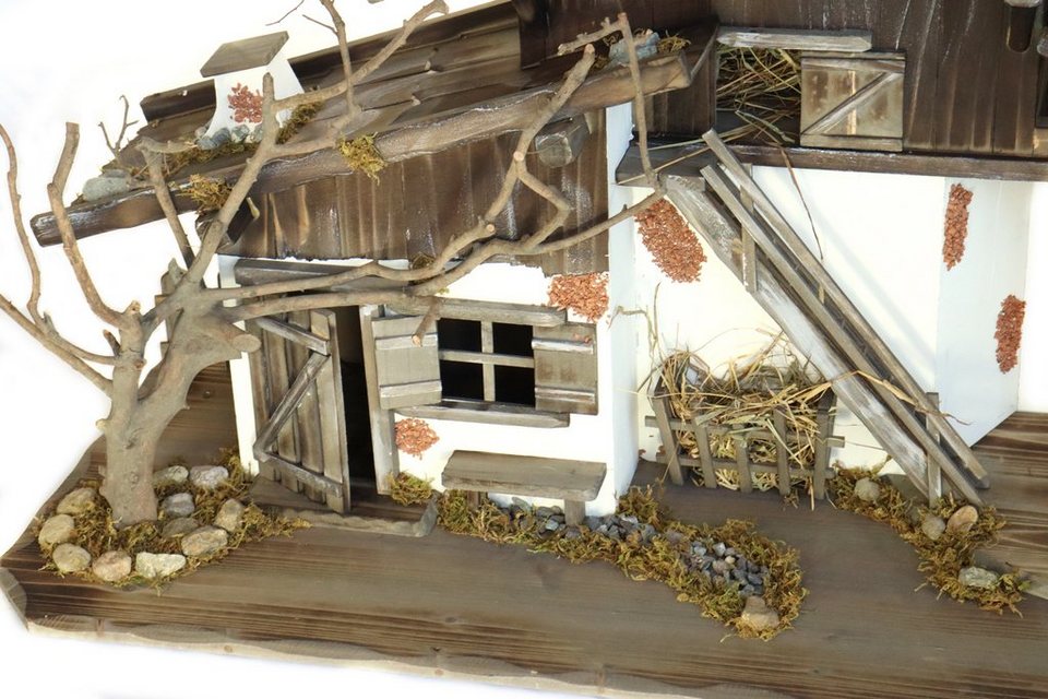 ELLUG Krippe »Krippenstall, Weihnachtskrippe aus Holz 115*44*58cm (OHNE Krippenfiguren)« (1-tlg), aus Holz – Bild 2