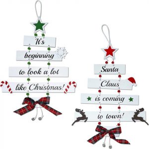 Favson Hängedekoration »Premium Wiederverwendbare Weihnachtsdeko – Weihnachtsdeko Sale – Holz Deko Weihnachten, Weihnachtsdeko Innen,…