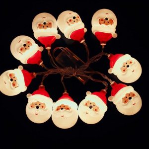 Favson Lichterkette »Weihnachtslichterkette, Weihnachtsmann Weihnachten Deko mit 10 LEDs, Schlafzimmer und Innen- und Außendekoration Hängende…