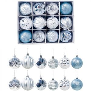 Favson Weihnachtsbaumkugel »12 Stück Weihnachtskugeln, 60mm Kunststoff Christbaumkugeln, Weihnachtsbaum Deko Baumschmuck zum Aufhängen für…