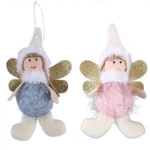 FeelGlad Dekoobjekt »Weihnachtsengel-Anhänger, 2er-Set lila + blaue Anhänger, weihnachtlich dekoriert«