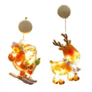 FeelGlad LED-Lichterkette »Weihnachtslichterkette, Ski Santa + Elch LED Lichter für Fensterdekoration«