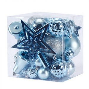 FeelGlad Weihnachtsbaumkugel »Weihnachtskugel Ornament, blau Satz von 45 Zubehör, Christbaumschmuck«