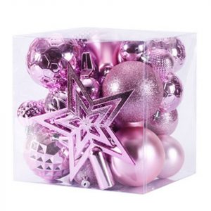 FeelGlad Weihnachtsbaumkugel »Weihnachtskugel Ornament, rosa Satz von 45 Zubehör, Weihnachtsbaumschmuck«
