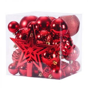 FeelGlad Weihnachtsbaumkugel »Weihnachtskugel Ornament, rot Satz von 45 Zubehör, Christbaumschmuck«