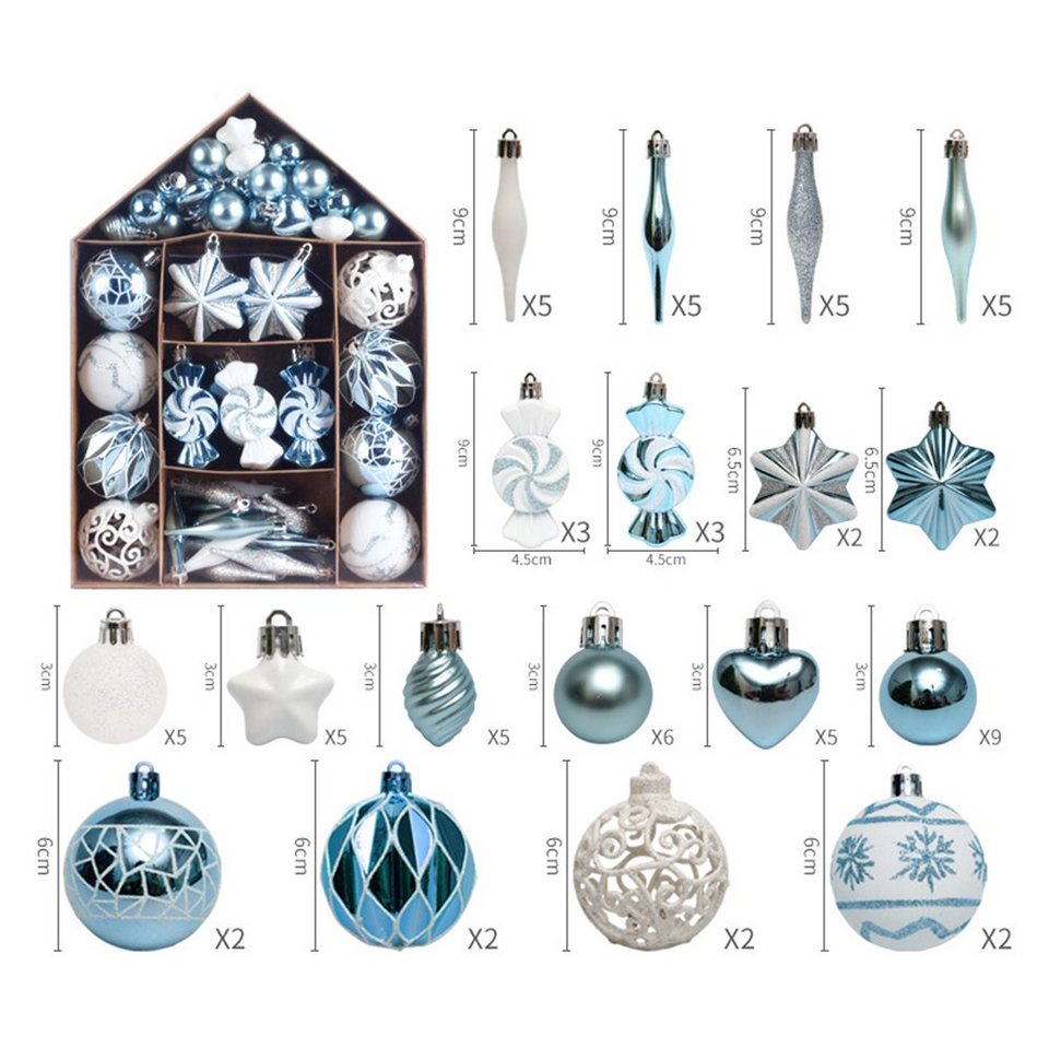 ️FeelGlad Weihnachtsbaumkugel »Weihnachtskugel Ornament Set, hellblau