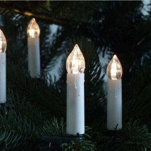 FHS LED-Christbaumkerzen, Lichterkette Weihnachtsbaum 14,5m 30 Kerzen Baumkerzen Außen Weihnachtsdekoration