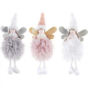 Fortunesn Hängedekoration »3 stücke Weihnachten Hängende Verzierung Engel Puppen, Weihnachtsengel mit Plüschfedern zum Aufhängen von Anhängern,…
