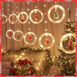 Fortunesn LED-Lichterkette »Weihnachtsbeleuchtung Innen Fenster,Weihnachtsbaum Dekorative,Lichtervorhang Fenster LED,Hängende Weihnachtsdeko…