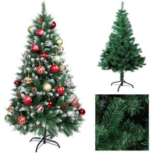 Gotoll Künstlicher Weihnachtsbaum »XM003-6«, Grün / Weiss Tannenbaum 120 150 180 210 cm Weihnachtsbäume Tannenbaum mit Ständer Spitzen 200, 400,…