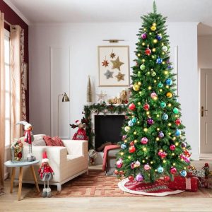 Gotoll Künstlicher Weihnachtsbaum »XM052-53«, beflockter Kunstbaum, schmaler Christbaum, Dekoration für Zuhause, mit Spitzen Spitzen und…