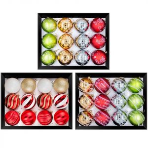 Gotoll Weihnachtsbaumkugel »XDA-D«, Weihnachtskugeln 12pcs, Christbaumkugeln Sets 3.1 Zoll / 8cm, Weihnachtsdeko WeihnachtsSocken, Weihnachtshut,…
