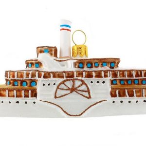 Hamburger Weihnachtskontor Christbaumschmuck »Raddampfschiff«, mundgeblasen – handdekoriert