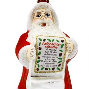 Hamburger Weihnachtskontor Christbaumschmuck »Santa! Weihnachtswünsche«, Inge-Glas® Manufaktur – Dekohänger – mundgeblasen – handdekoriert