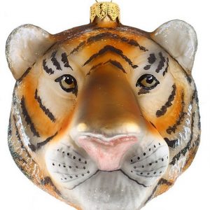 Hamburger Weihnachtskontor Christbaumschmuck »Tigerkopf«, Dekohänger – mundgeblasen – handdekoriert