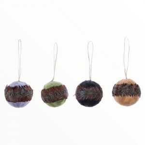 Home Society B.V. Weihnachtsbaumkugel »4x Weihnachtskugeln Federn 7,5cm Weihnachtsschmuck Weihnachtsdeko Anhänger Weihnachten Baumschmuck Kugeln…