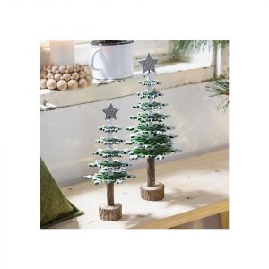 Home-trends24.de Dekofigur »Tanne Rustikal 2x Weihnachten Stand Figur Tisch Christmas Baum Deko Winter Set«