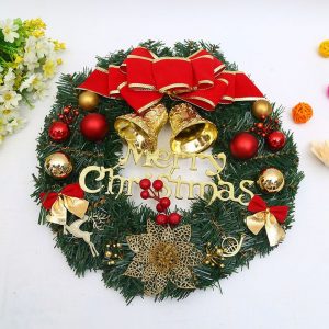 Housruse Dekokranz »Weihnachten Garland,Weihnachtskranz Rentier Weihnachtsmann Türkranz Weihnachtsdeko Kugeln Glocken Kranz Deko Tür Wandkranz…