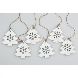 HTI-Line Dekoobjekt »Anhänger Margie 6er Set« (6 St), Dekoration Tannenbaum Holzdeko Geschenkanhänger Baumschmuck