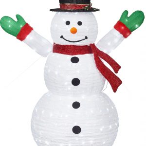 IC Winterland LED Dekofigur, 1 St., Kaltweiß, Schneemann, Höhe ca. 180 cm