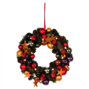 Idena Adventskranz »8585271«, Weihnachtskranz 28 cm 10 LED Weihnachtsschmuck Türkranz Weihnachten Türdeko Rot