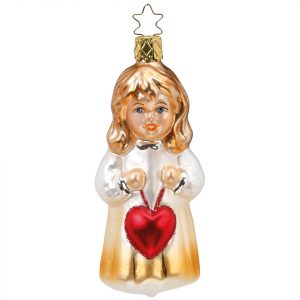 INGE-GLAS® Christbaumschmuck »Engelskind mit einem Herz für Dich« (1-tlg), mundgeblasen, handbemalt