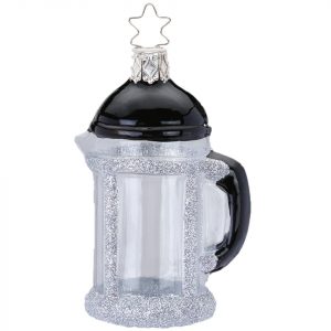 INGE-GLAS® Christbaumschmuck »French Press 8cm« (1-tlg), mundgeblasen, handbemalt