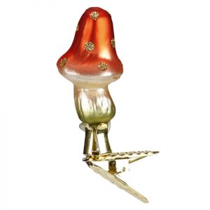INGE-GLAS® Christbaumschmuck »kleiner Pilz spitz 5,5cm« (1-tlg), mundgeblasen, handbemalt