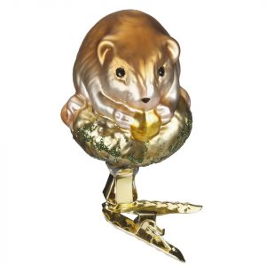 INGE-GLAS® Christbaumschmuck »Knabber Mäuschen 6 cm« (1-tlg), mundgeblasen, handbemalt