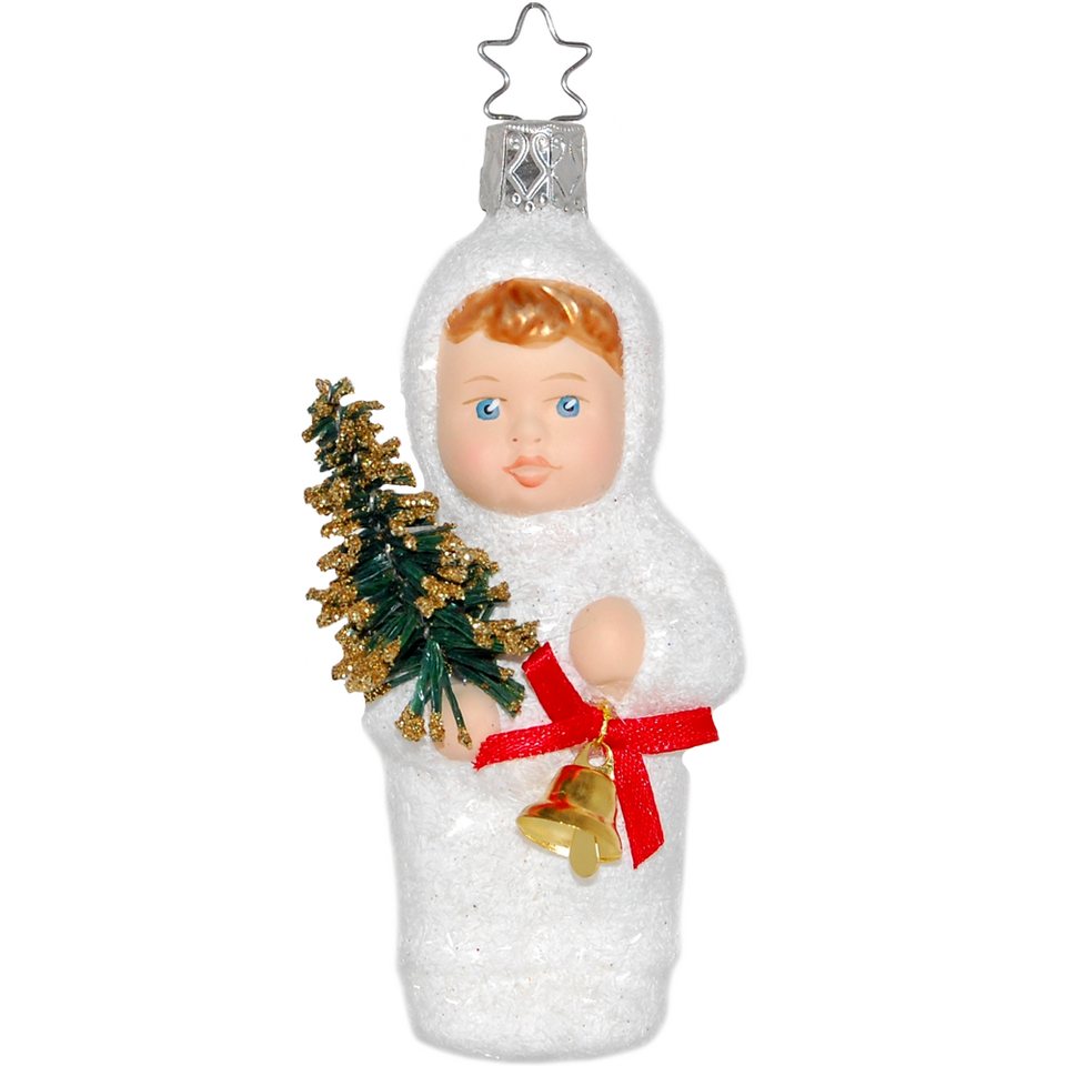 INGE-GLAS® Christbaumschmuck »Schneekind Kling Glöckchen« (1-tlg), mundgeblasen, handbemalt
