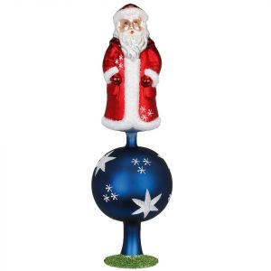 INGE-GLAS® Christbaumspitze »Santas Star« (1-tlg), mundgeblasen, handbemalt