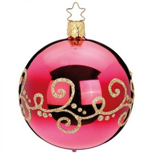 INGE-GLAS® Weihnachtsbaumkugel »Lovely Cord orchidee« (1 St), mundgeblasen, handbemalt