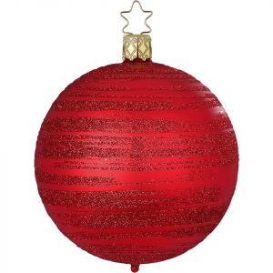 INGE-GLAS® Weihnachtsbaumkugel »Raureif rot matt Ø 8cm« (1 St), mundgeblasen, handbemalt