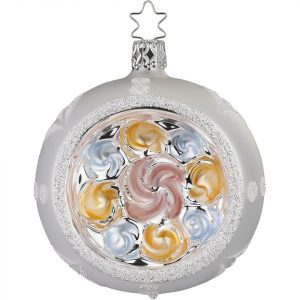 INGE-GLAS® Weihnachtsbaumkugel »Reflexkugel Blüte violett« (1 St), mundgeblasen, handbemalt