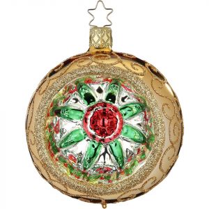 INGE-GLAS® Weihnachtsbaumkugel »Reflexkugel Stechpalme« (1 St), mundgeblasen, handbemalt