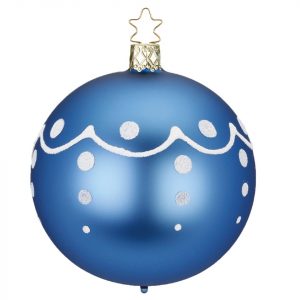 INGE-GLAS® Weihnachtsbaumkugel »Santas Favorites denim blau« (1 St), mundgeblasen, handbemalt