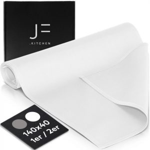 JF.kitchen Tischläufer »Hochwertiger und moderner Tischläufer aus 100% Baumwolle, Premium Qualität« (Als 1-tlg, Set), In Grau (Anthrazit) und Weiß…