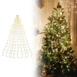 Jiubiaz LED-Lichtervorhang »Christbaumbeleuchtung mit Ring LED Baummantel Lichterkette 280 LEDs«