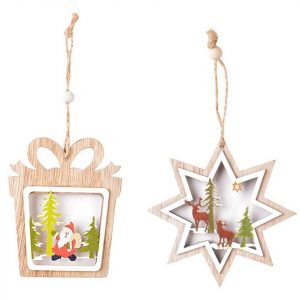 Jormftte Dekohänger »2 Stück Weihnachtsbaumschmuck Weihnachtsanhänger Weihnachtsdeko Christbaumschmuck Christbaum Schmuck Holz(Stil 2)«