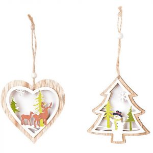 Jormftte Dekohänger »2 Stück Weihnachtsbaumschmuck Weihnachtsanhänger Weihnachtsdeko Christbaumschmuck Christbaum Schmuck Holz(Stil 1)«